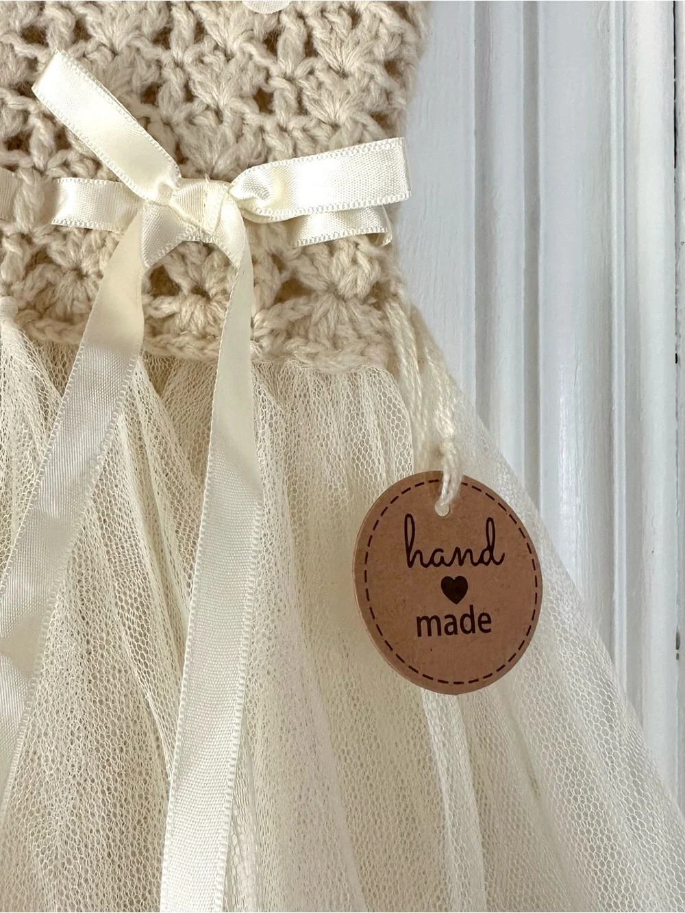 Handmade knit tulle